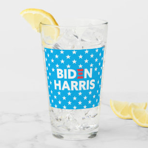 Biden / Harris White Stars Muster Blau Glas