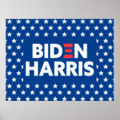 Biden / Harris White Stars Muster Blau Poster (Vorne)