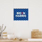 Biden / Harris White Stars Muster Blau Poster (Küche)