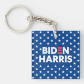 Biden / Harris White Stars Muster Blau Schlüsselanhänger (Vorderseite)