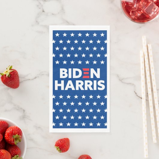 Biden / Harris White Stars Muster Blau Serviette (Beispiel)