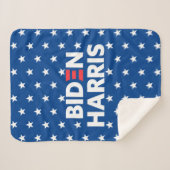 Biden / Harris White Stars Muster Blau Sherpadecke (Vorderseite (Horizontal))