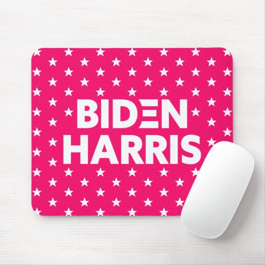 Biden Harris White Stars Muster Rosa Rosa Mousepad (Mit Mouse)
