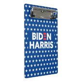 Biden Harris White Stars Pattern Blau Mini Klemmbrett (Schrägansicht)