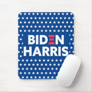 Biden Harris White Stars Pattern Blau Mousepad