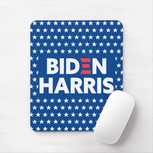 Biden Harris White Stars Pattern Blau Mousepad (Mit Mouse)