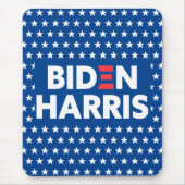 Biden Harris White Stars Pattern Blau Mousepad (Vorne)