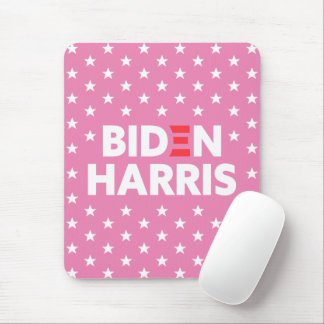 Biden Harris White Stars Pattern Pink Mousepad