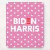 Biden Harris White Stars Pattern Pink Mousepad (Vorne)