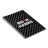 Biden / Harris White Stars Pattern Schwarz Notizblock (Rechte Seite)