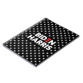 Biden / Harris White Stars Pattern Schwarz Notizblock (Linke Seite)