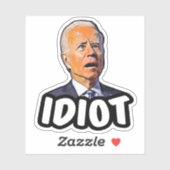 Biden Idiot komisch gegen Biden pro Trump 2024 Aufkleber (Blatt)