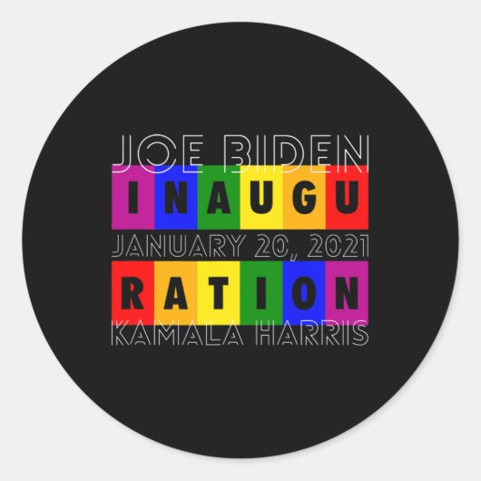 Biden Inauguration Day Lgbt Runder Aufkleber (Vorderseite)