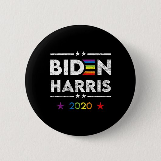 Biden Kamala Harris 2020 Rainbow Gay Pride Lgbt El Button (Vorderseite)