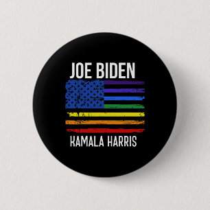Biden Kamala Harris 2020 Rainbow Us Flag Lgbt Elec Button