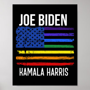Biden Kamala Harris 2020 Rainbow Us Flag Lgbt Elec Poster