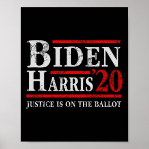 Biden Kamala Harris Justice steht auf dem Wahlzett Poster
