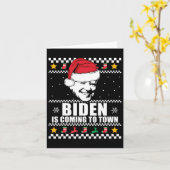 Biden kommt zu Town Ugly Weihnachts Sweater Mem Karte (Gelbe Blume)