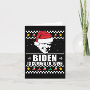Biden kommt zu Town Ugly Weihnachts Sweater Mem Karte