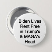 Biden lebt frei in Trumps Kopf Button (Vorne & Hinten)