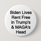 Biden lebt frei in Trumps Kopf Button (Vorderseite)