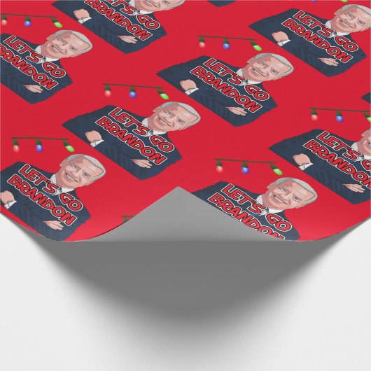 BIDEN LET'S GO BRANDON CHRISTMAS WRAPPING PAPIER GESCHENKPAPIER (Ecke)