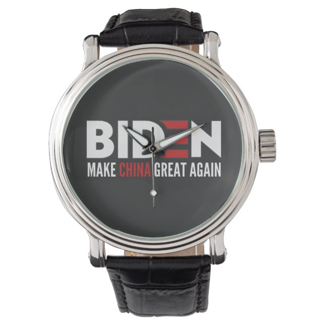 biden Make China Great Again Armbanduhr (Vorderseite)