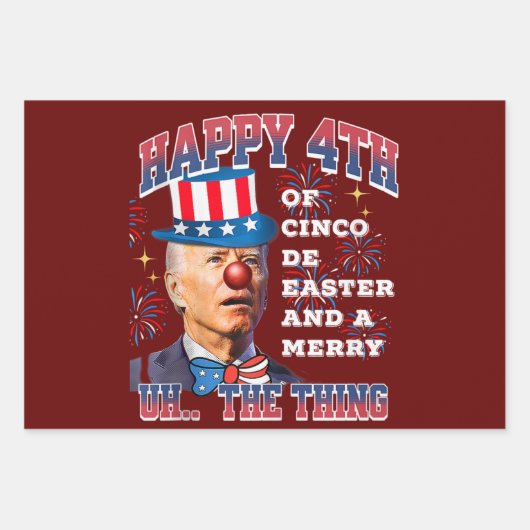 Biden Merry 4. The Ding verwirrte Joe Biden Juli Geschenkpapier Set (Vorderseite 2)