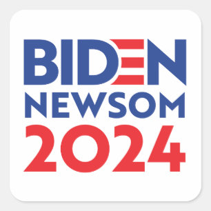 Biden Newsom 2024 Quadratischer Aufkleber