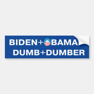 Biden - Obama. Dumb - Autoaufkleber Dumber