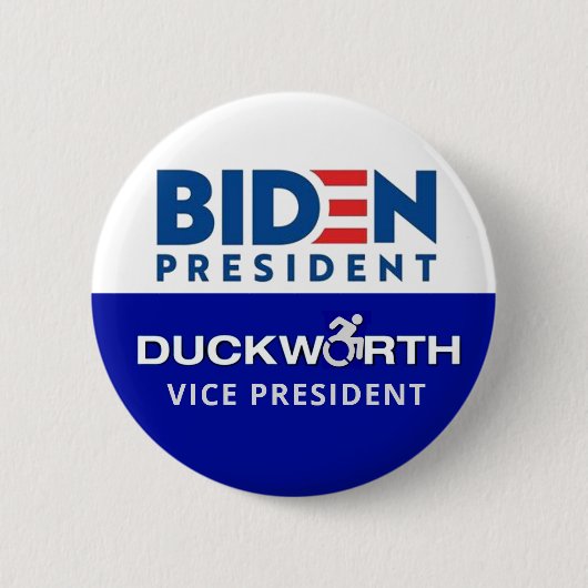 Biden Präsident Duckworth Vizepräsident Button (Vorderseite)