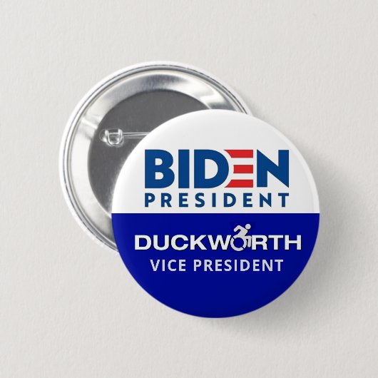Biden Präsident Duckworth Vizepräsident Button (Vorne & Hinten)