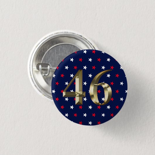 Biden President, Biden Harris 2020 Gold Blue Button (Vorne & Hinten)