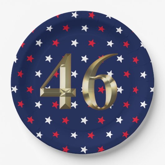 Biden President, Biden Harris 2020 Gold Blue Pappteller (Vorderseite)