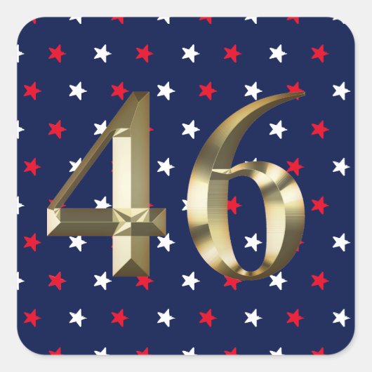 Biden President, Biden Harris 2020 Gold Blue Quadratischer Aufkleber (Vorderseite)