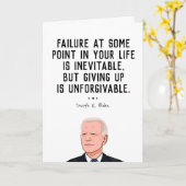 BIDEN QUOTE: Aufgeben ist unverzeihlich Karte (Gelbe Blume)