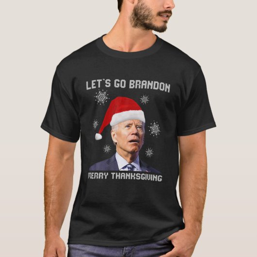 Biden Santa Merry Erntedank Lasse Go Branson Bra T-Shirt (Vorderseite)