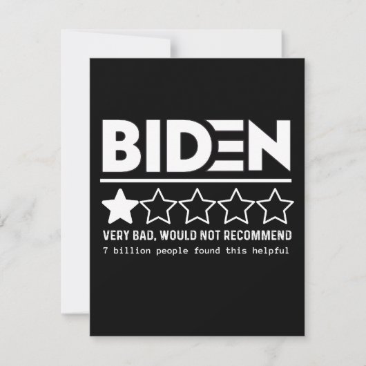 Biden sehr schlecht würde nicht empfehlen T - Shir Save The Date (Vorderseite)
