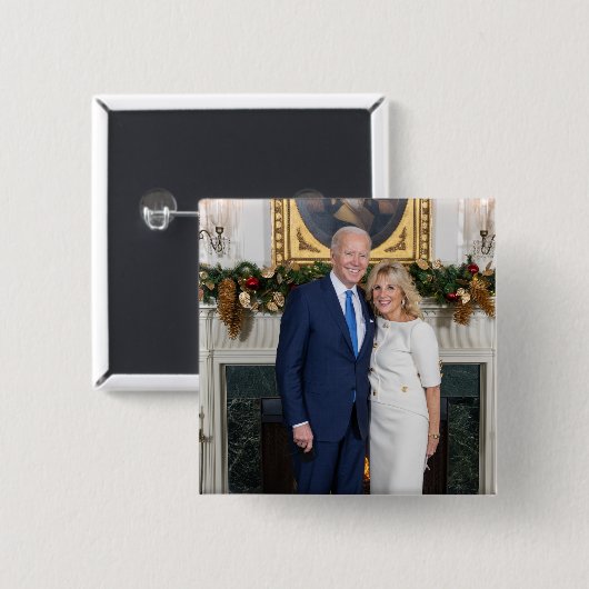 Biden Staat der Weihnachtsanschrift Gewerkschaft Button (Vorne & Hinten)