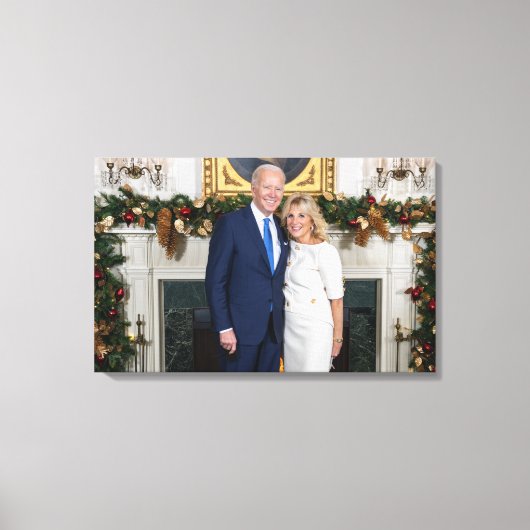 Biden Staat der Weihnachtsanschrift Gewerkschaft Leinwanddruck (Vorderseite)