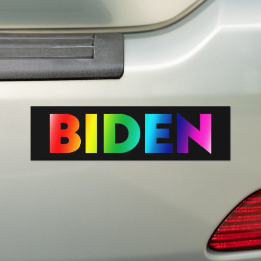 Biden stolz lgbtq Regenbogentypografie schwarz Autoaufkleber (Auf Auto)