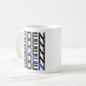 BIDEN-Textstapel Kaffeetasse (Vorderseite Links)