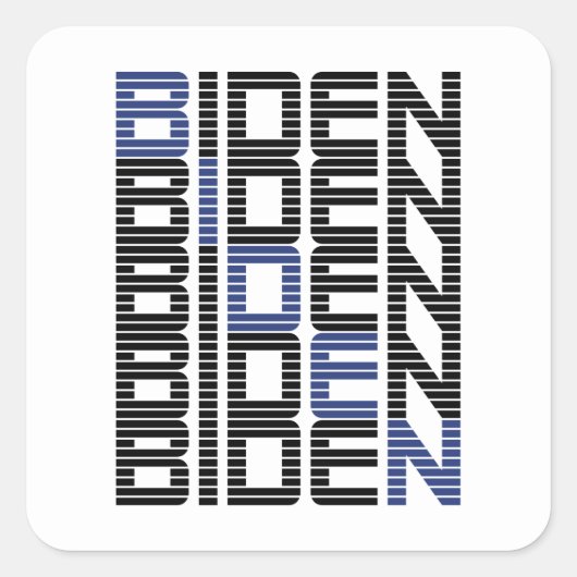 BIDEN-Textstapel Quadratischer Aufkleber (Vorderseite)