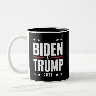 Biden Trump 2024 Lustige Wahl Präsidentschaftskand Zweifarbige Tasse