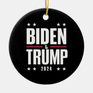 Biden Trump 2024 Lustige Wahl Präsidentschaftswahl Keramik Ornament