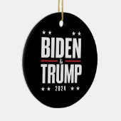 Biden Trump 2024 Vizepräsident der Funny Election Keramik Ornament (Rechts)
