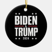 Biden Trump 2024 Vizepräsident der Funny Election Keramik Ornament (Vorne)