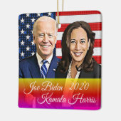 Biden und Harris Keepake Souvenir 2020 Keramikornament (Links)