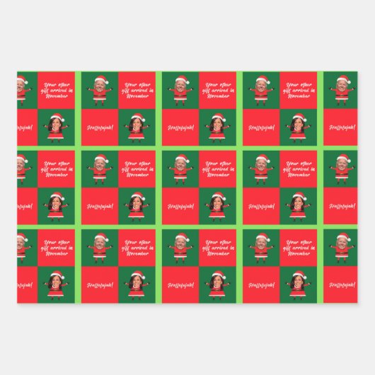 Biden und Harris Weihnachtswrapping Paper Geschenkpapier Set (Vorderseite 2)