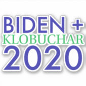 Biden und Klobuchar 2020 Vinyl Sticker (Vorderseite)